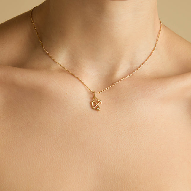 Sagittarius Zodiac Talisman Charm in Gold