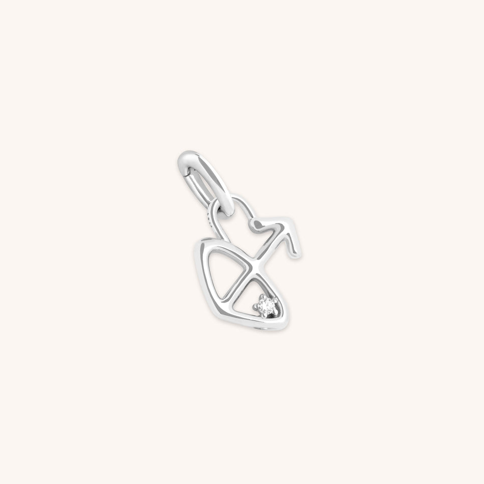 Hoop Charms - Sagittarius Zodiac Talisman Charm in Silver - Talisman Charm - Astrid &amp; Miyu