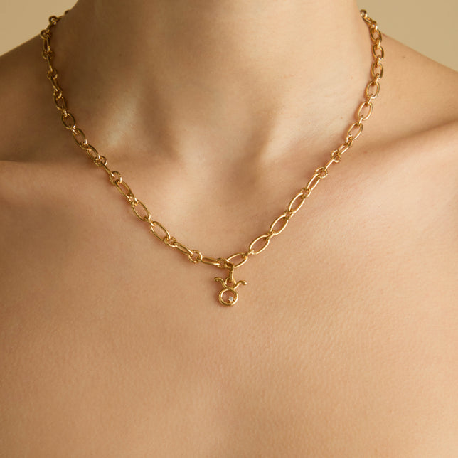 18k Gold Plated Jewellery - Taurus Zodiac Talisman Charm in Gold - Talisman Charm - Astrid &amp; Miyu