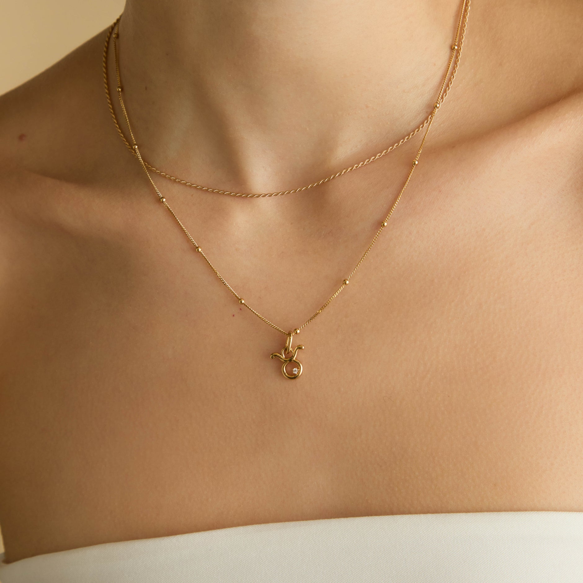 18k Gold Plated Jewellery - Taurus Zodiac Talisman Charm in Gold - Talisman Charm - Astrid &amp; Miyu