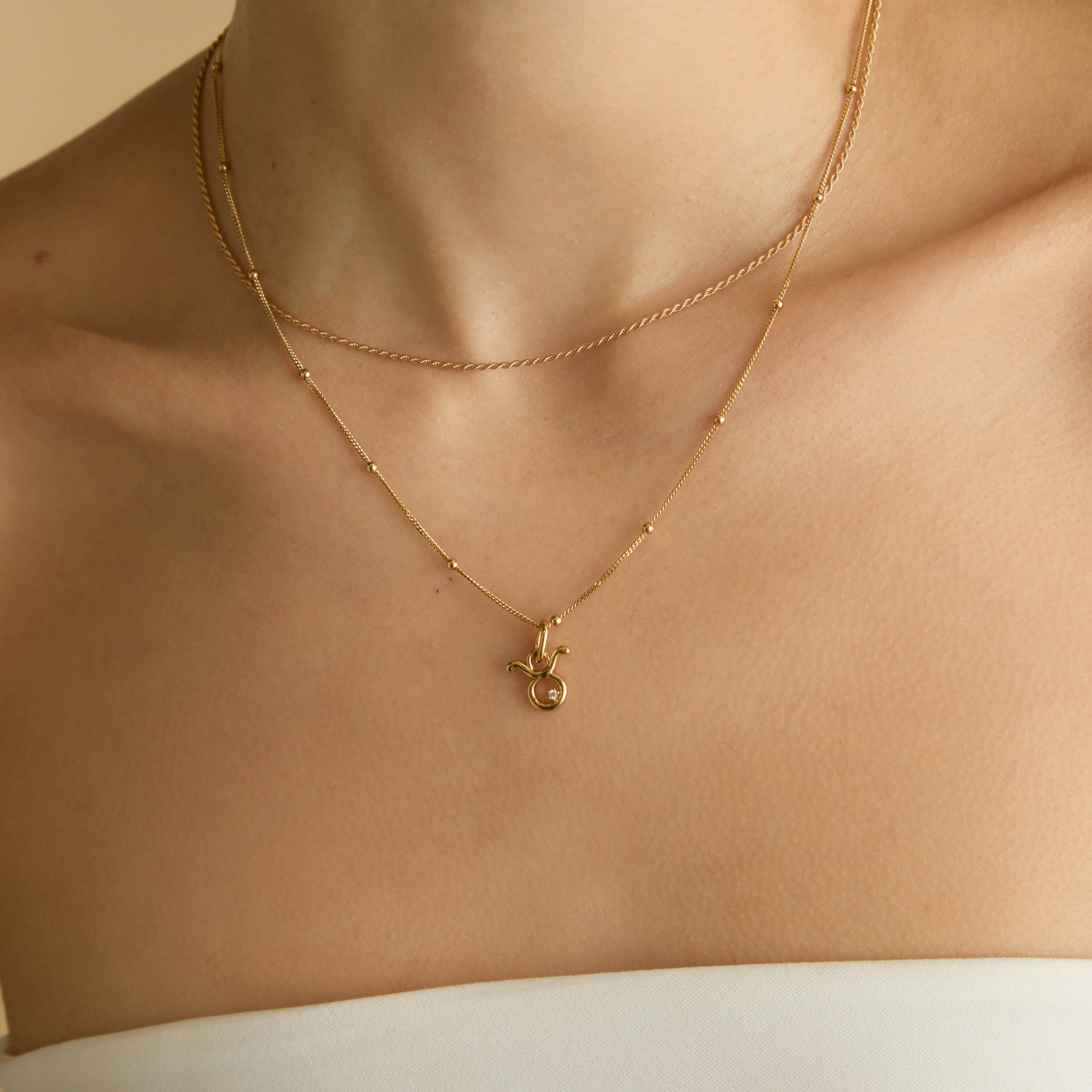 18k Gold Plated Jewellery - Taurus Zodiac Talisman Charm in Gold - Talisman Charm - Astrid &amp; Miyu