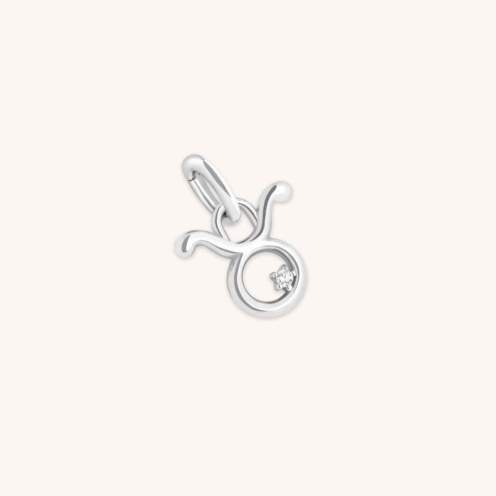 Taurus Zodiac Talisman Charm in Silver