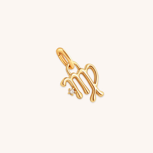 Virgo Zodiac Clip Charm in Gold