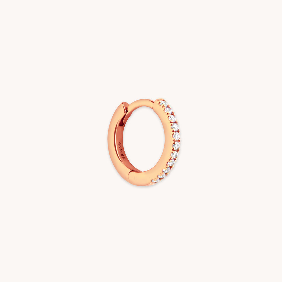 Jewelled Hoop in Rose Gold
