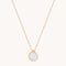 Blue Lace Agate Pendant Necklace in Gold