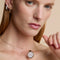 Blue Lace Agate Pendant Necklace in Gold