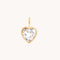 Heart White Topaz Charm 9k Gold