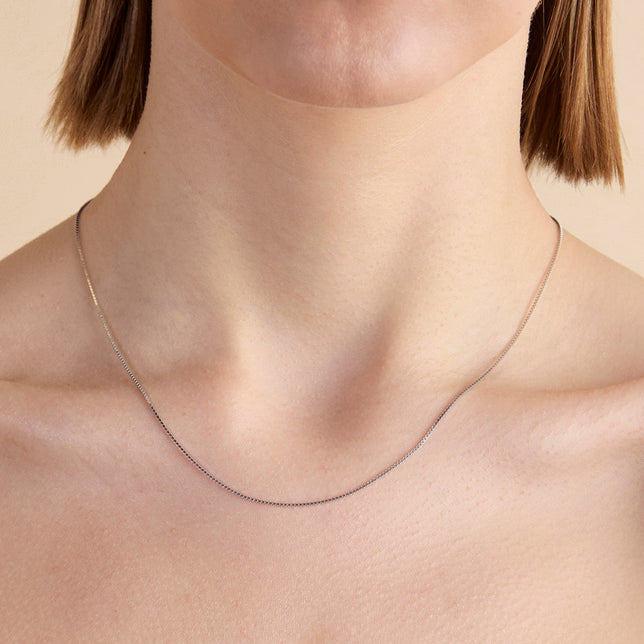 Essential Box Chain Necklace in Silver