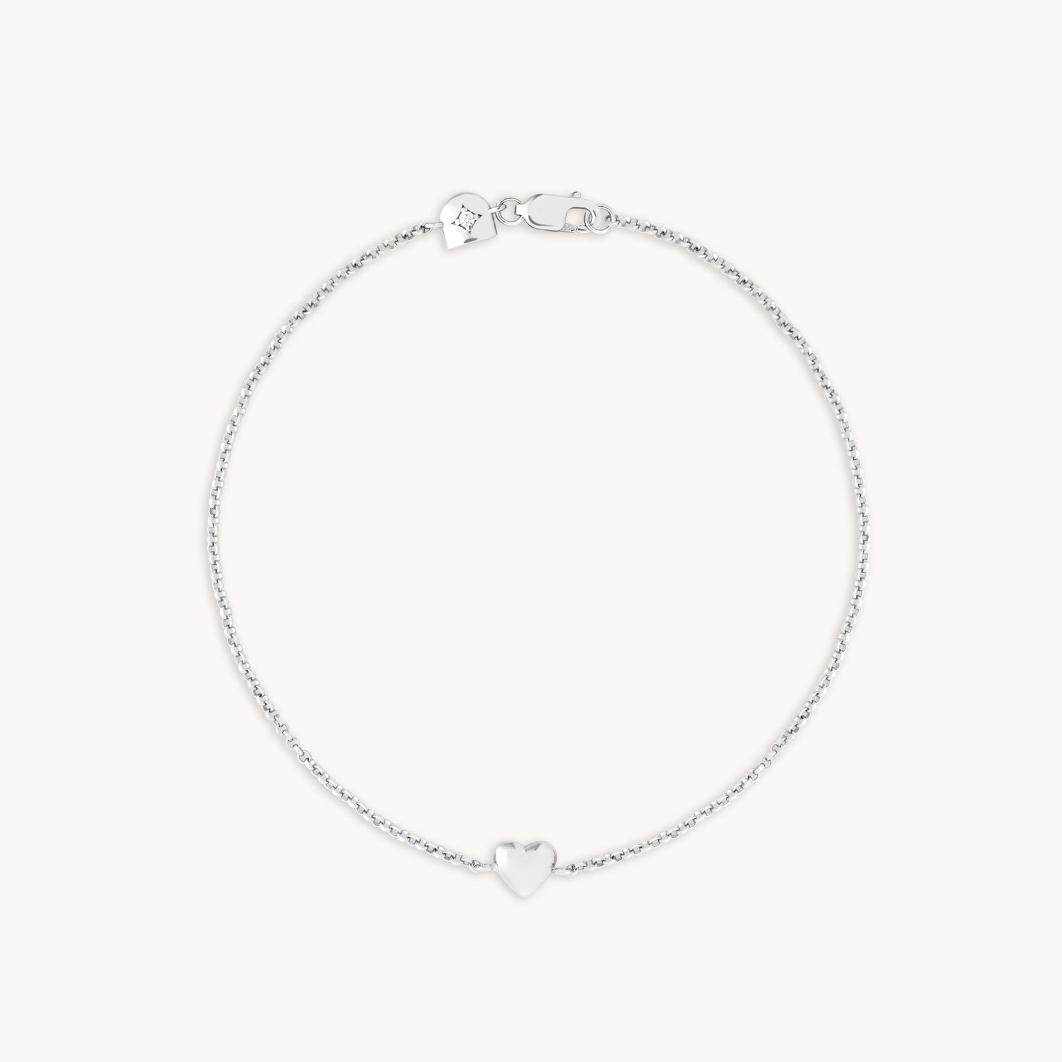 Love Heart Charm Bracelet in Silver