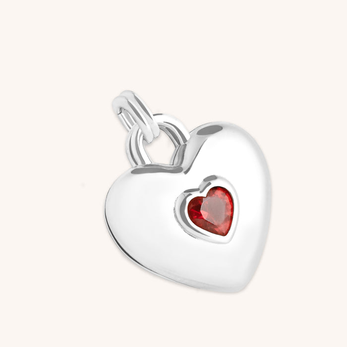 Duo Heart Talisman Charm in Silver