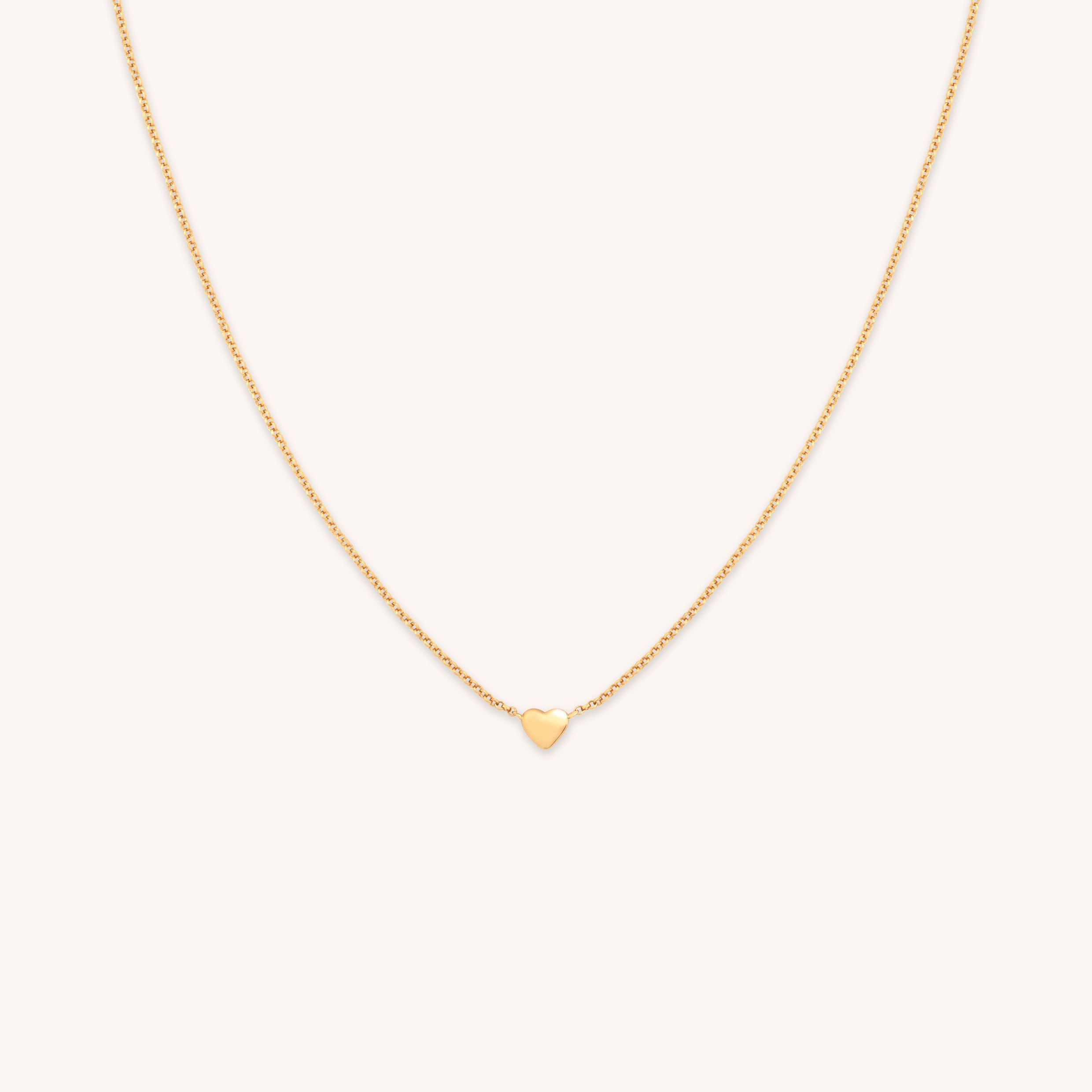 Love Heart Charm Necklace in Gold