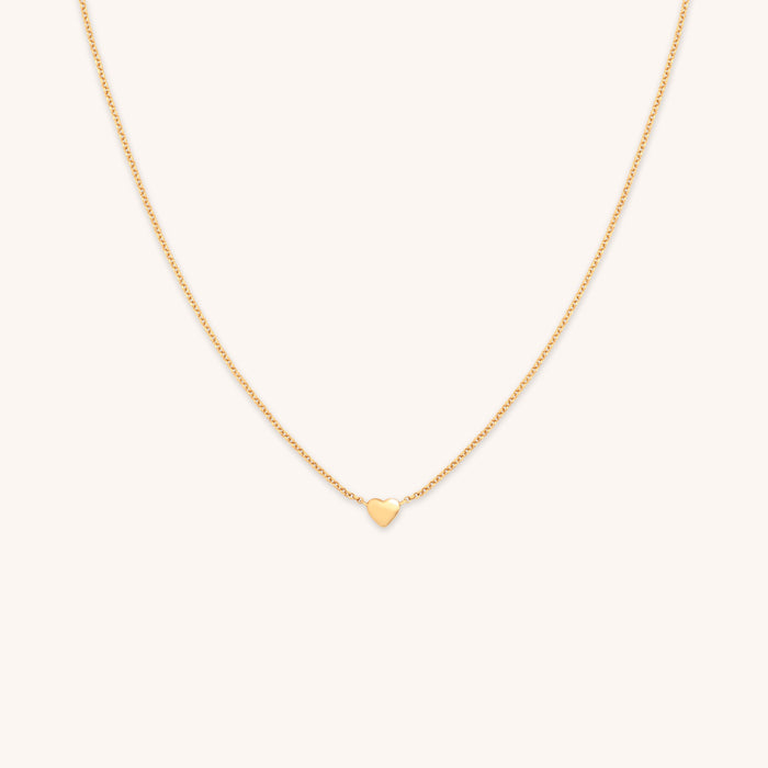 Love Heart Charm Necklace in Gold