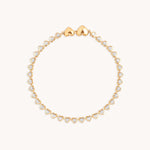 Heart Bezel Tennis Bracelet in Gold