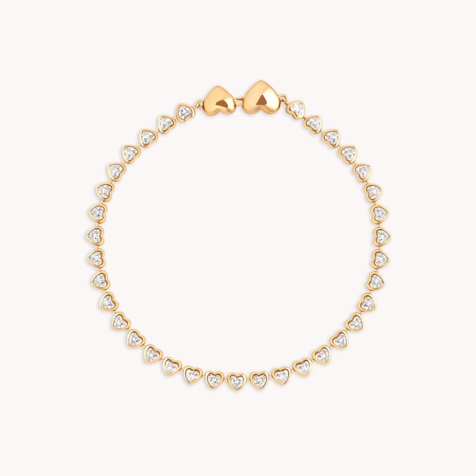 Heart Bezel Tennis Bracelet in Gold