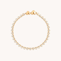 Heart Bezel Tennis Bracelet in Gold