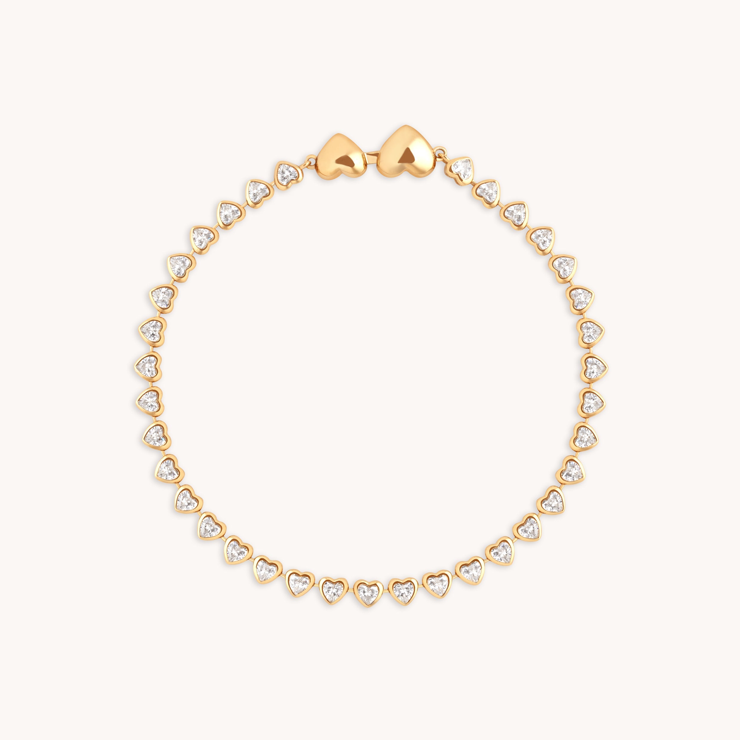 Heart Bezel Tennis Bracelet in Gold