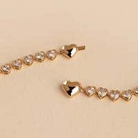 Heart Bezel Tennis Necklace in Gold