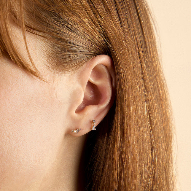 Lab Blue Spinel Charm Piercing Stud-Astrid & Miyu