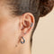 Blue Crystal Fan Titanium Piercing Stud in Platinum