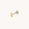 Yellow Crystal Titanium Piercing Stud in Gold