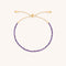 Amethyst February Beaded Bracelet in Solid Gold