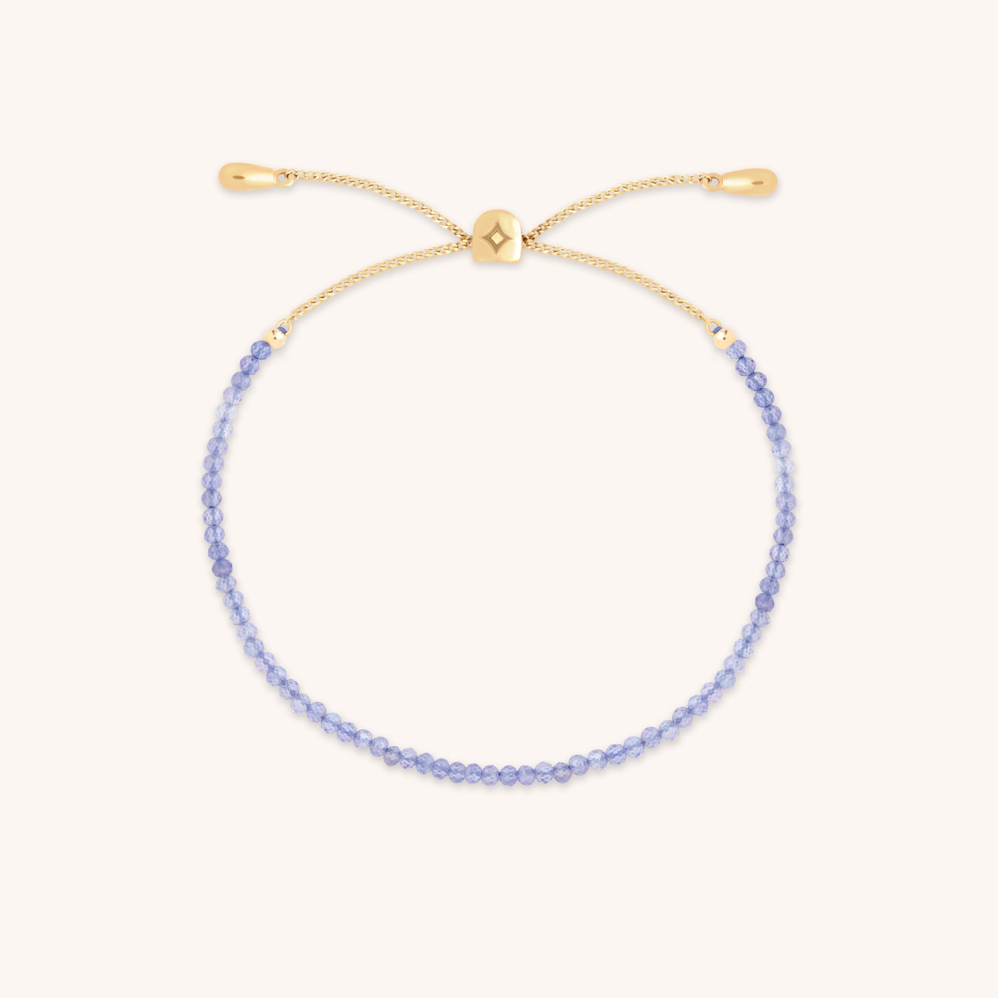 Tanzanite December Beaded Bracelet in Solid Gold