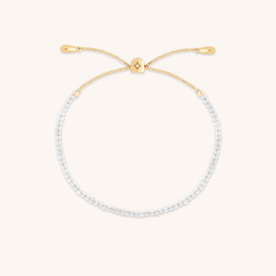 Topaz April Beaded Bracelet in Solid Gold