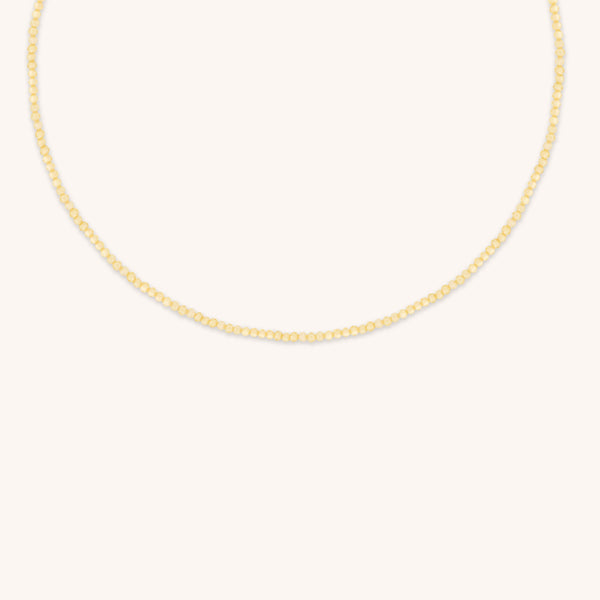 Citrine November Beaded Necklace in Solid Gold
