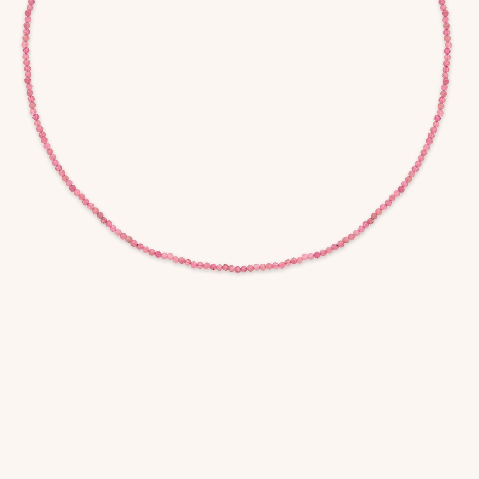 Tourmaline October Beaded Necklace in Solid Gold