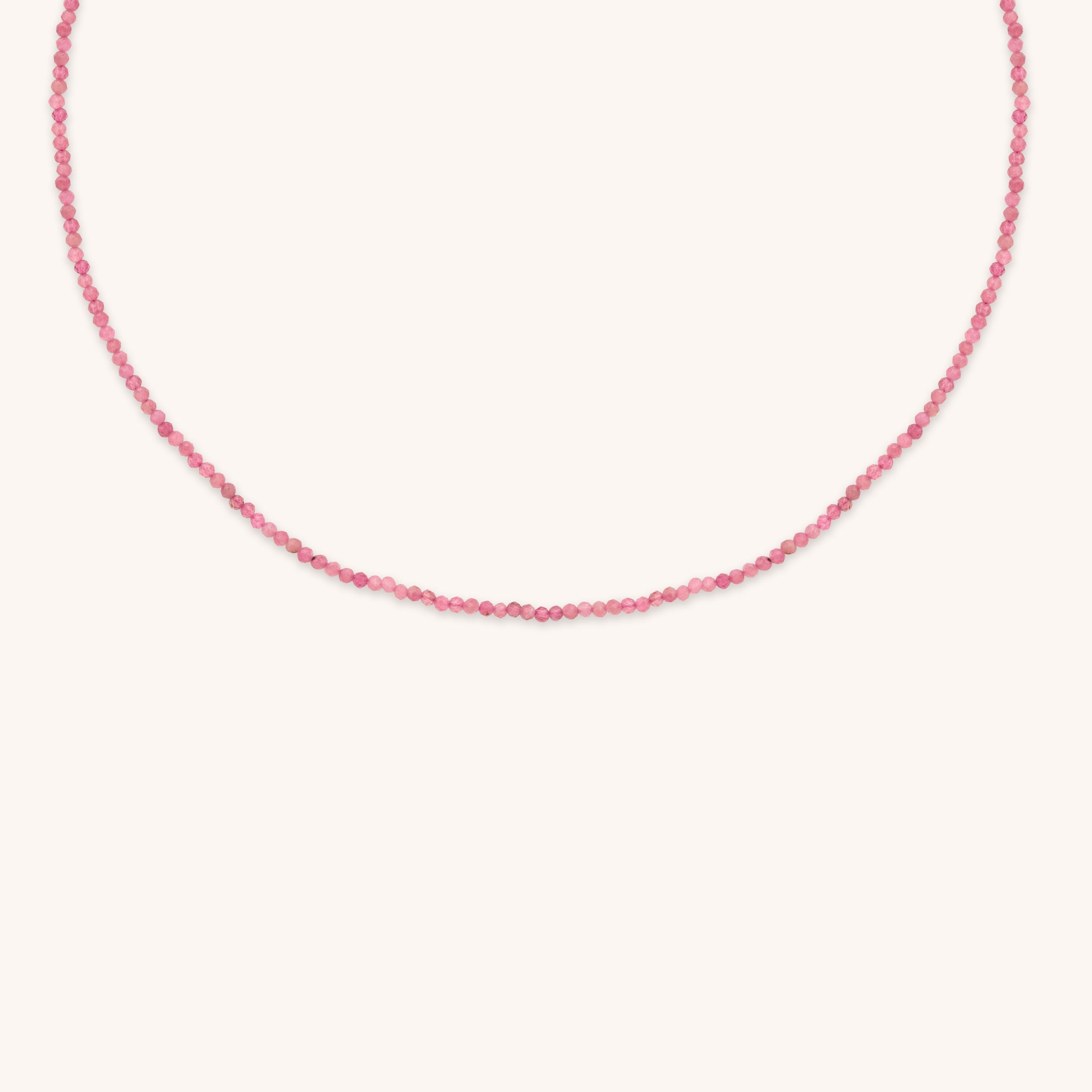 Tourmaline October Beaded Necklace in Solid Gold