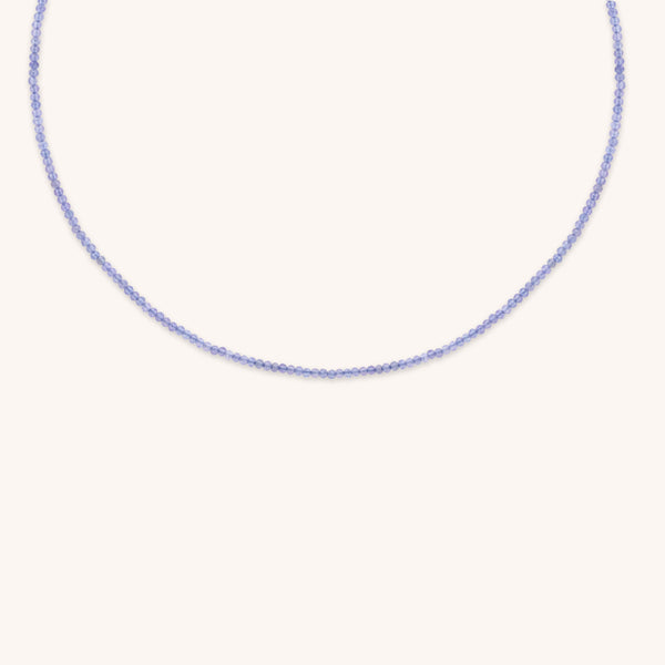 Tanzanite December Beaded Necklace in Solid Gold