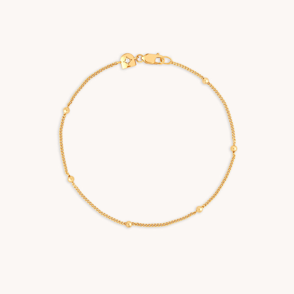 Essential Beaded Chain Bracelet in Gold