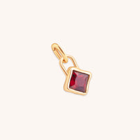 Garnet January Clip Charm in Gold