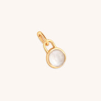 Moonstone June Clip Charm in Gold