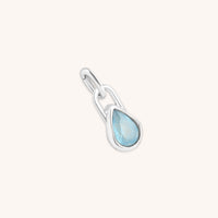 Aquamarine March Clip Charm in Silver