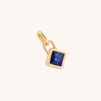 Lapis September Clip Charm in Gold