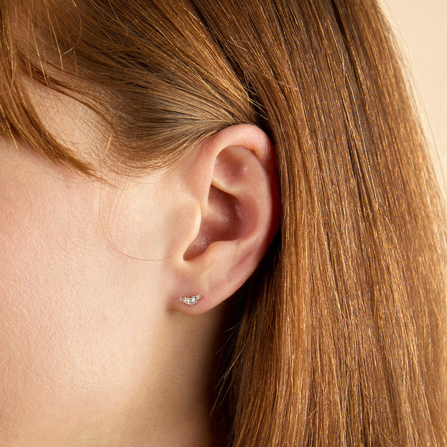 Lab Diamond & Pearl Cluster Studs-Astrid & Miyu