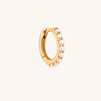 Pearl Single Hoop in Gold