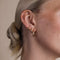 Molten Blue Crystal Hoops in Gold