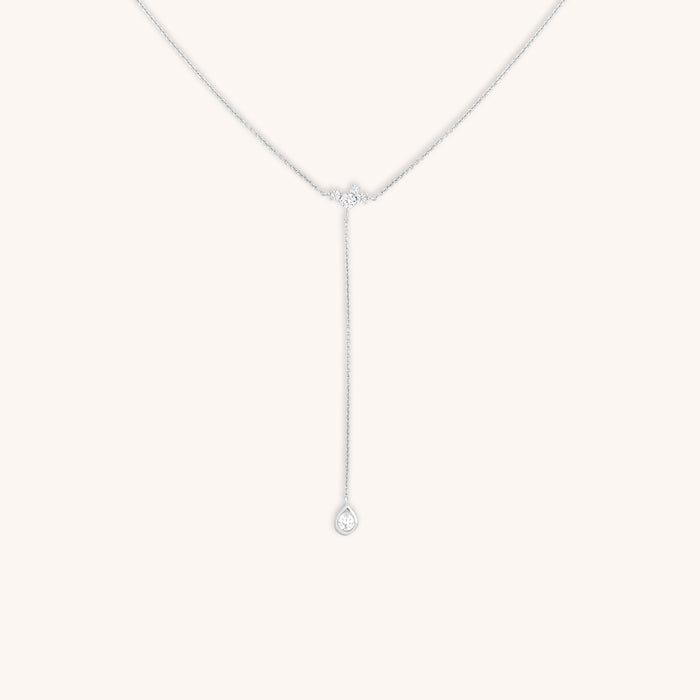 Pear Bezel Cluster Lariat-Astrid &amp; Miyu