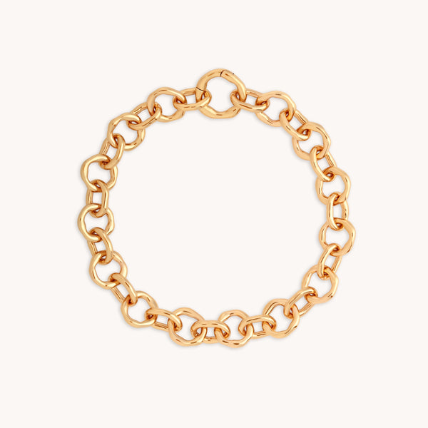 Molten Link Chain Bracelet in Gold
