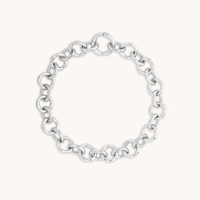 Molten Link Bracelet in Silver
