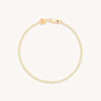 Green Tennis Chain Bracelet in Gold