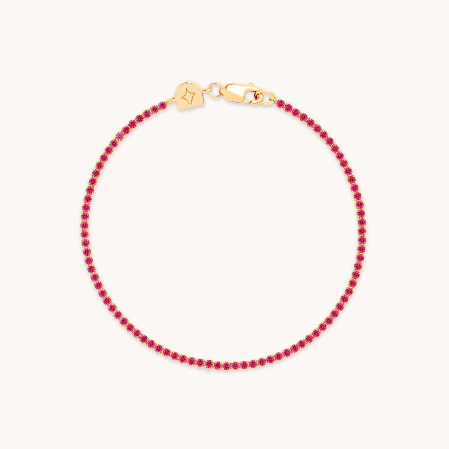 Pink Tennis Chain Bracelet in Gold