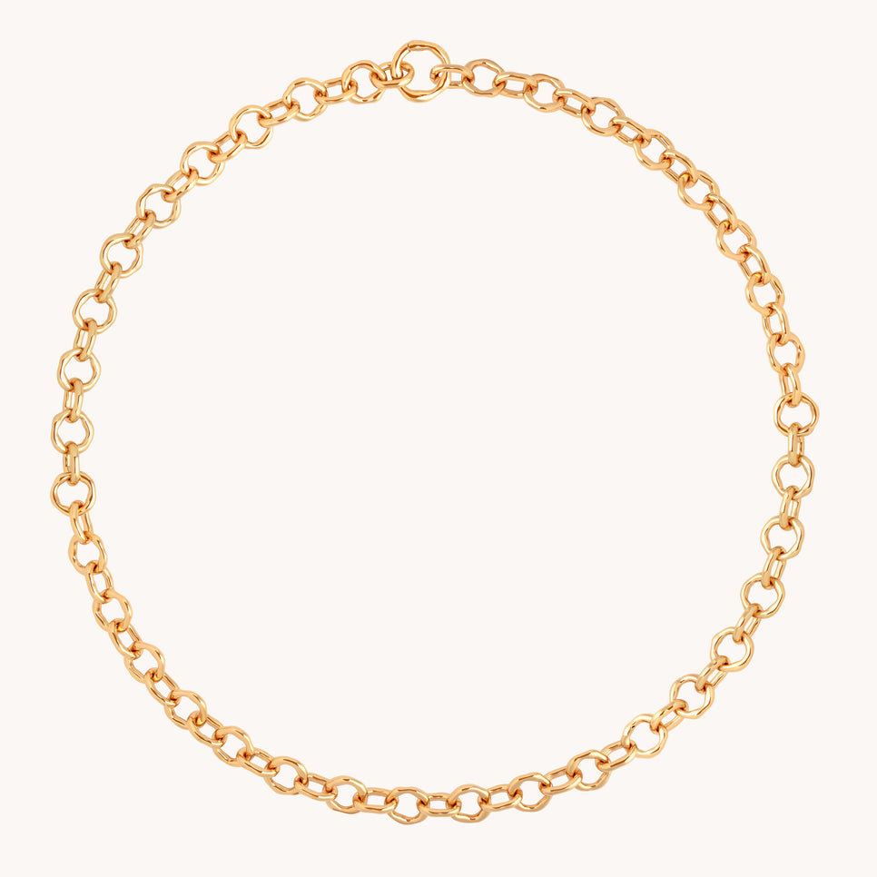 Molten Link Chain Necklace in Gold