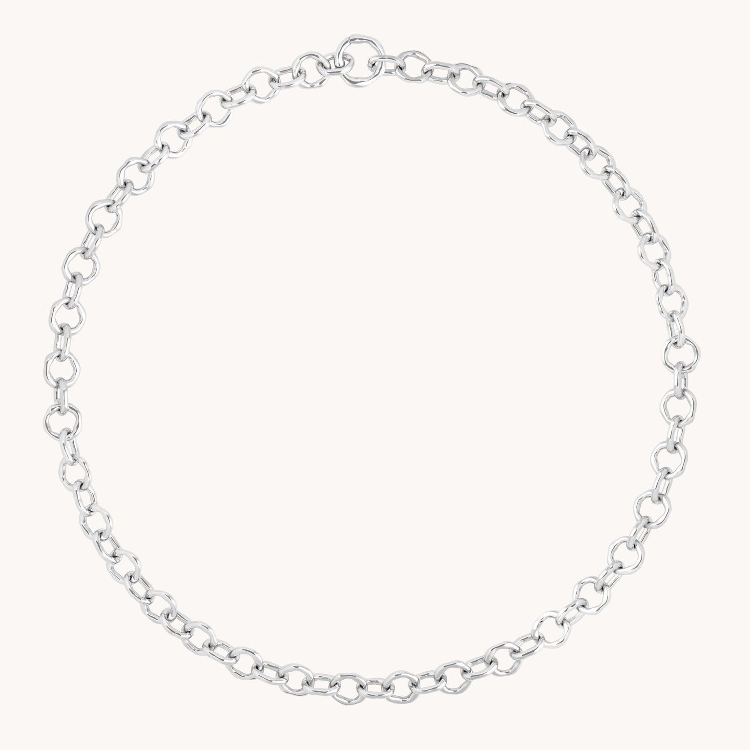 Molten Link Chain Necklace in Silver