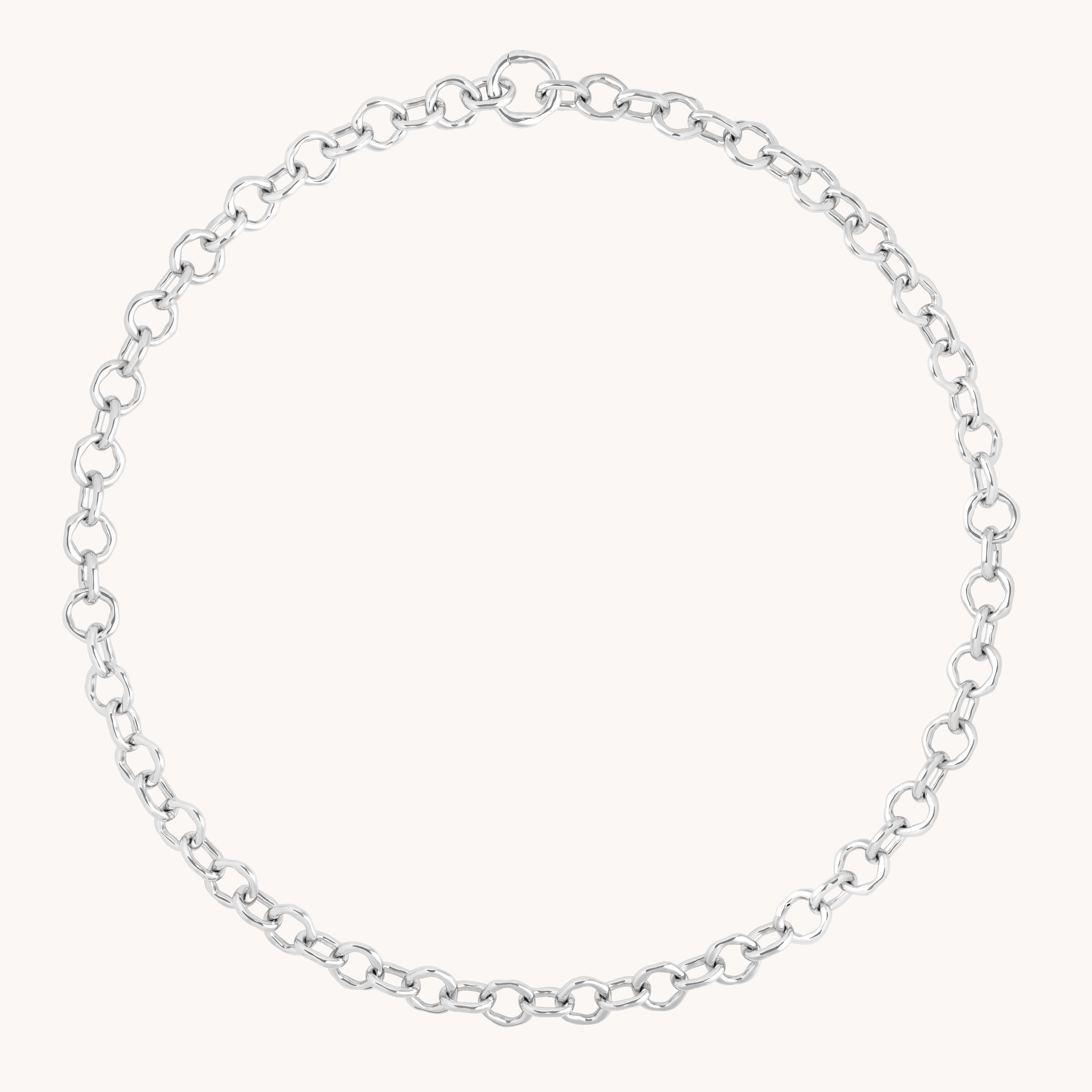 Molten Link Chain Necklace in Silver