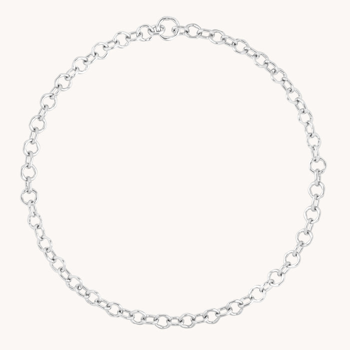 Molten Link Chain Necklace in Silver