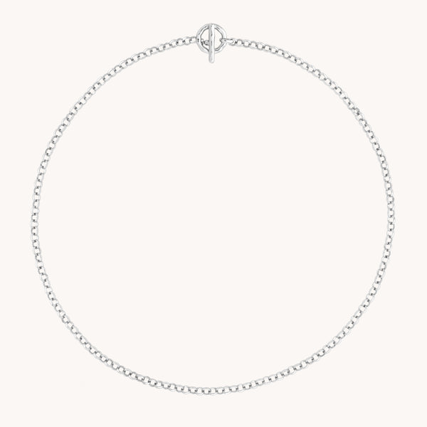 T-Bar Chain Necklace in Silver