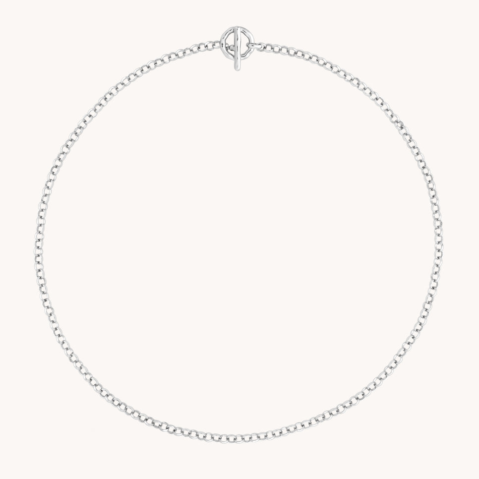 T-Bar Chain Necklace in Silver